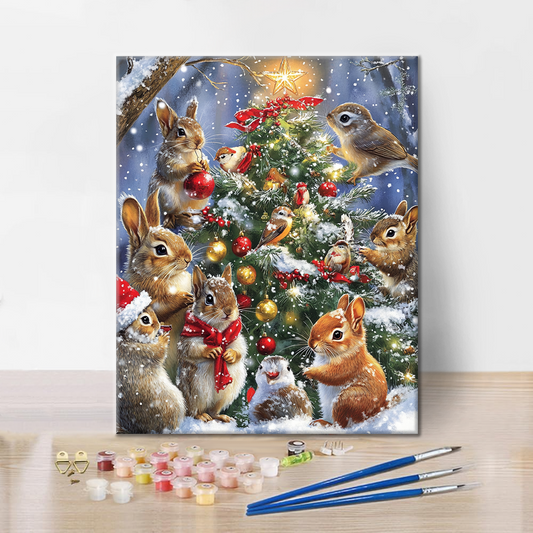 Weihnachten und Tiere - Malen nach Zahlen