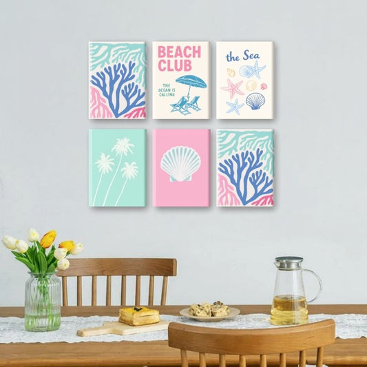 Malen nach Zahlen ¨C 6 Mini-Gem?lde | Beach Club-Set