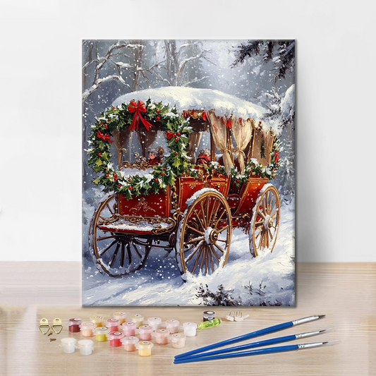 Weihnachtskutsche - Malen nach Zahlen