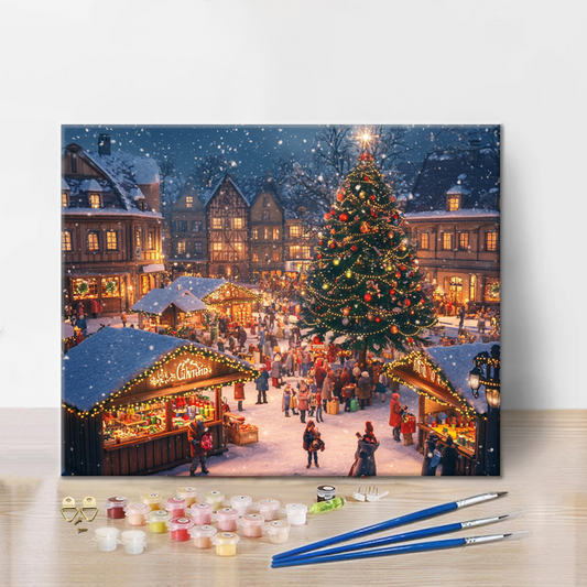Weihnachtsstadt - Malen nach Zahlen