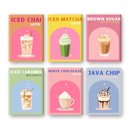 Malen nach Zahlen ¨C 6 Mini-Gem?lde | Buntes Kaffee-Deluxe-Set