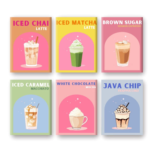 Malen nach Zahlen ¨C 6 Mini-Gem?lde | Buntes Kaffee-Deluxe-Set