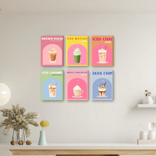 Malen nach Zahlen ¨C 6 Mini-Gem?lde | Buntes Kaffee-Deluxe-Set