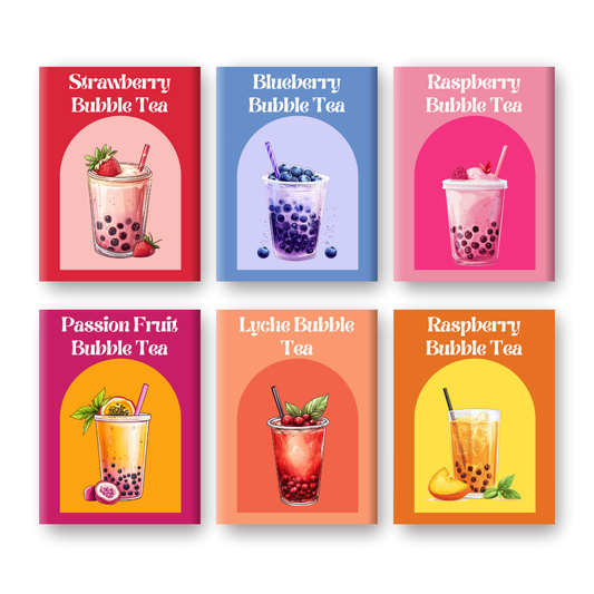 Malen nach Zahlen ¨C 6 Mini-Gem?lde | Buntes Bubble Tea-Set