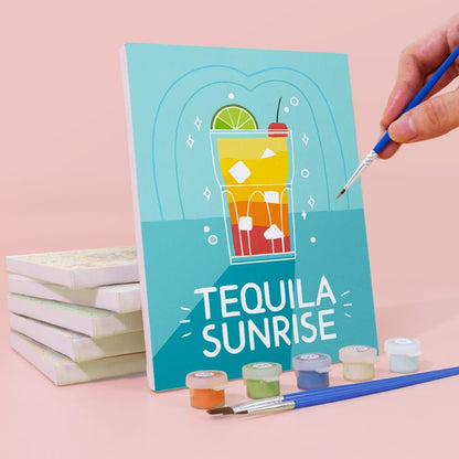 Malen nach Zahlen ¨C 6 Mini-Gem?lde | Paint & Pour Cocktail-Set
