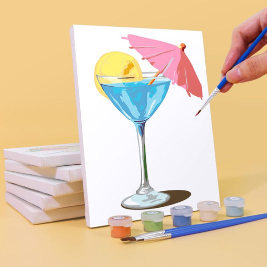 Malen nach Zahlen - 6 Mini-Gem?lde | Sommer Cocktail-Set