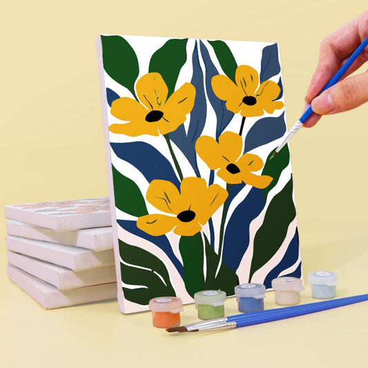 Malen nach Zahlen ¨C 6 Mini-Gem?lde | Wundersch?nes Blumen-Set
