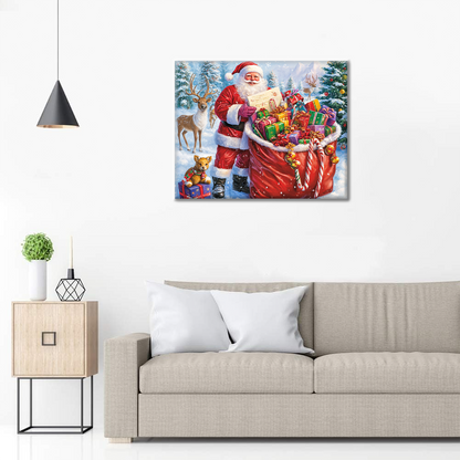 Weihnachtsmanns Geschenktüte - Malen nach Zahlen