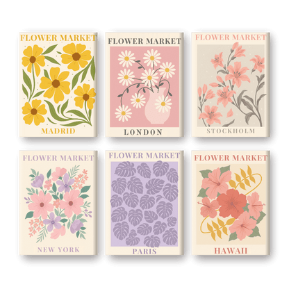 Malen nach Zahlen ¨C 6 Mini-Gem?lde | Wundersch?nes Blumenmarkt-Set