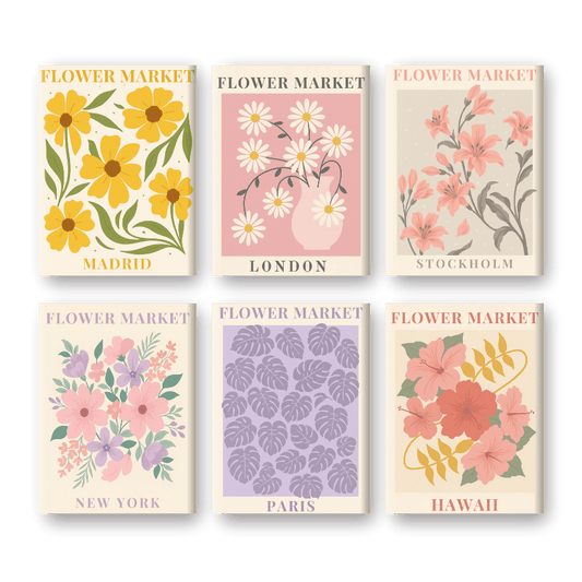 Malen nach Zahlen ¨C 6 Mini-Gem?lde | Wundersch?nes Blumenmarkt-Set