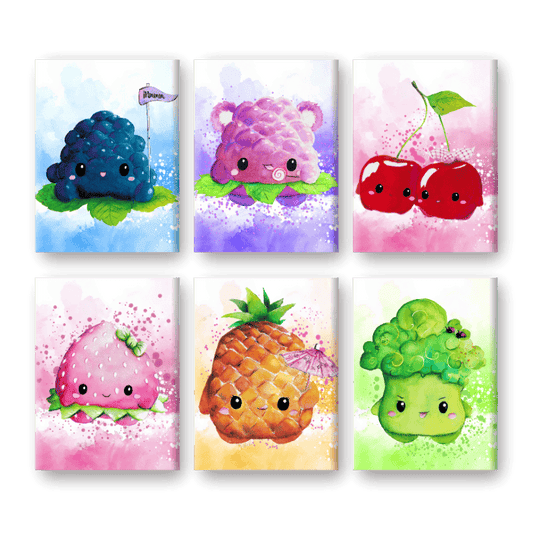 6 Mini-Gem?lde | Kawaii Foods Set - by Tiny Tami