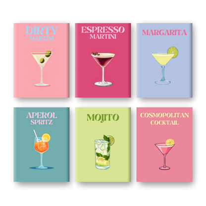 Malen nach Zahlen ¨C 6 Mini-Gem?lde | Elegantes Cocktail-Set