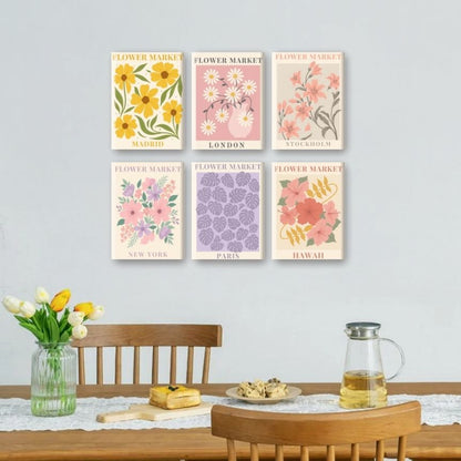 Malen nach Zahlen ¨C 6 Mini-Gem?lde | Wundersch?nes Blumenmarkt-Set