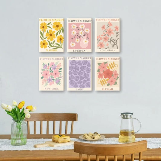 Malen nach Zahlen ¨C 6 Mini-Gem?lde | Wundersch?nes Blumenmarkt-Set