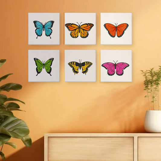 Malen nach Zahlen - 6 Mini-Gem?lde | Schmetterlings-Set