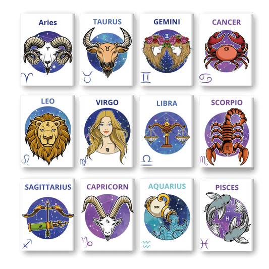 12 Mini Paintings | Sternzeichen-Set