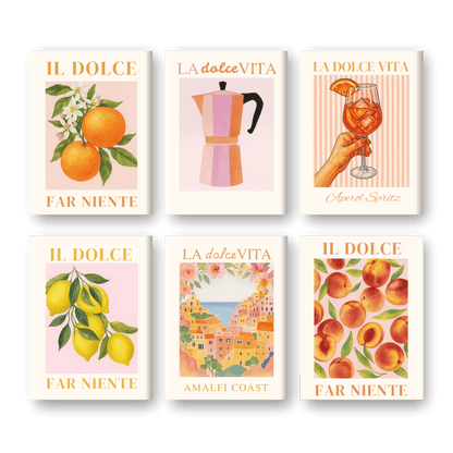 Malen nach Zahlen ¨C 6 Mini-Gem?lde | Italienische ''Dolce Vita'' Set