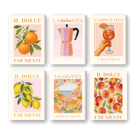 Malen nach Zahlen ¨C 6 Mini-Gem?lde | Italienische ''Dolce Vita'' Set