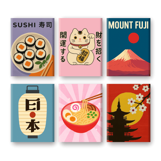 Malen nach Zahlen ¨C 6 Mini-Gem?lde | Japan-Set