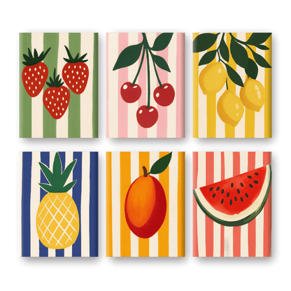 Malen nach Zahlen ¨C 6 Mini-Gem?lde | Obst-Set