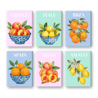 Malen nach Zahlen ¨C 6 Mini-Gem?lde | Mediterranes Frucht-Set