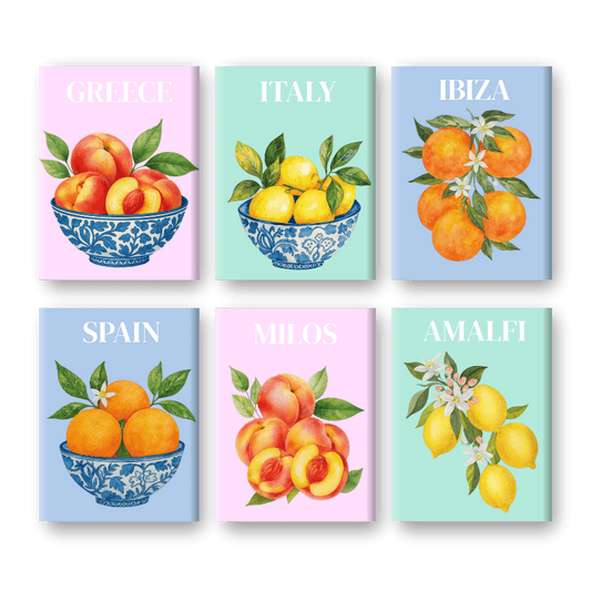 Malen nach Zahlen ¨C 6 Mini-Gem?lde | Mediterranes Frucht-Set