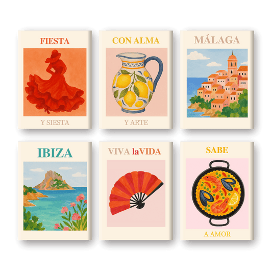Malen nach Zahlen ¨C 6 Mini-Gem?lde | Spanischer Sommer-Set