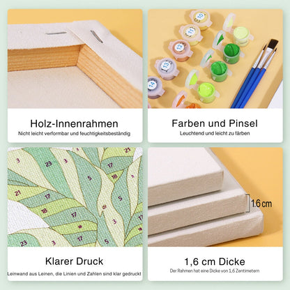 Malen nach Zahlen - 9 Mini-Gem?lde | Zimmerpflanzen-Set