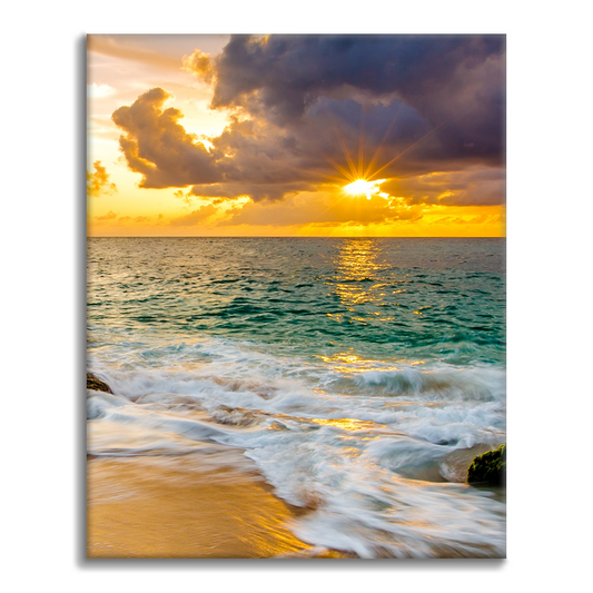 Farbenfroher Strand-Sonnenuntergang-Natur - Malen nach Zahlen