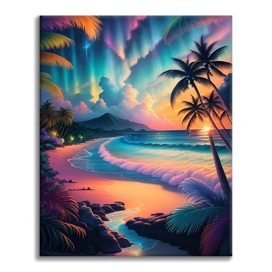 Synthwave Beach - Malen nach Zahlen