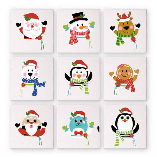 Malen nach Zahlen - 9 Mini-Gem?lde | Weihnachtsset