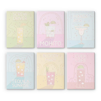 Malen nach Zahlen ¨C 6 Mini-Gem?lde | Paint & Pour Cocktail-Set