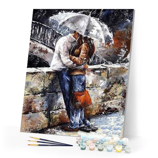 Couple in the rain
