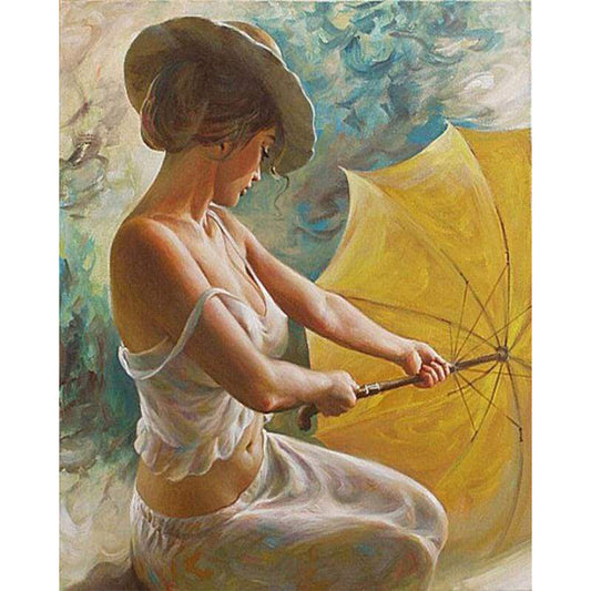 Sexy Frau mit Regenschirm