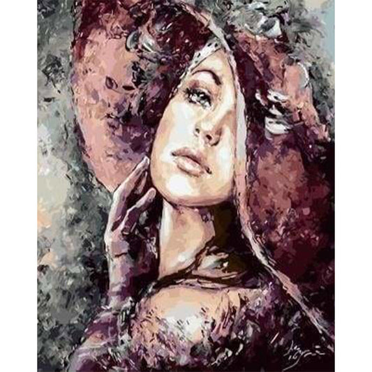 Woman with Red Hat Vintage