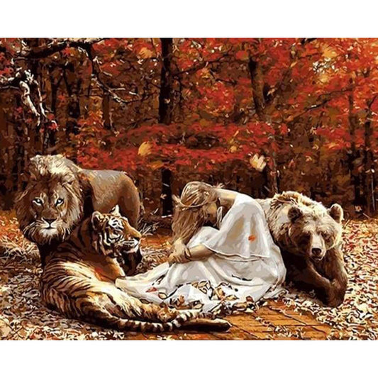 Women and fierce animals