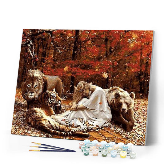 Women and fierce animals