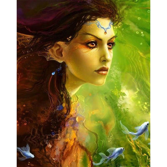 Beauty Woman and Fishes