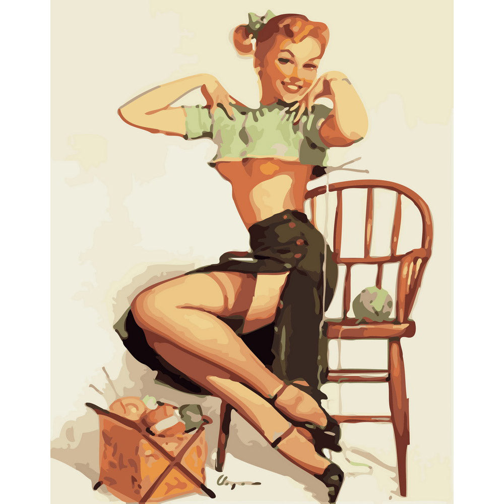 Vintage Pin-up mit Garnen