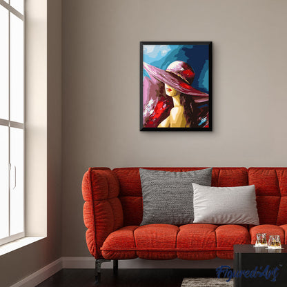 Attractive woman with hat