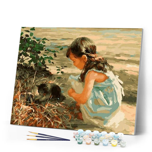Young Girl and her Cat