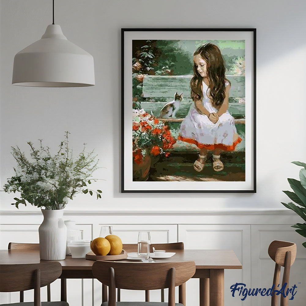 Little Girl and Cat