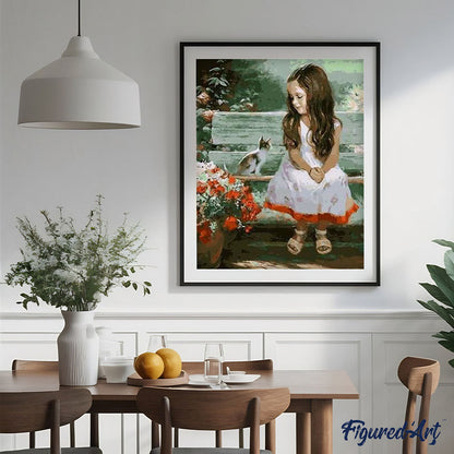 Little Girl and Cat