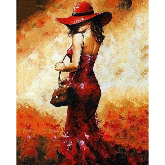 Woman with red hat