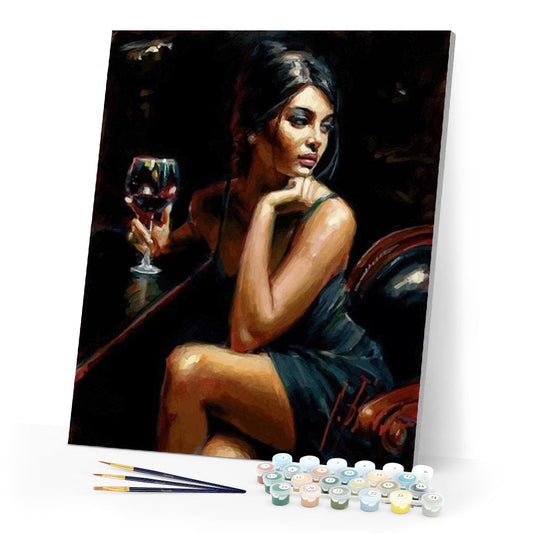 Young Woman Drinking Wine