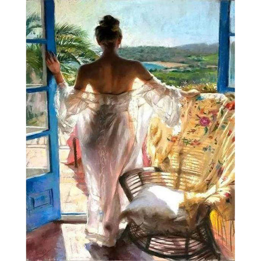 Sexy Frauen am Fenster