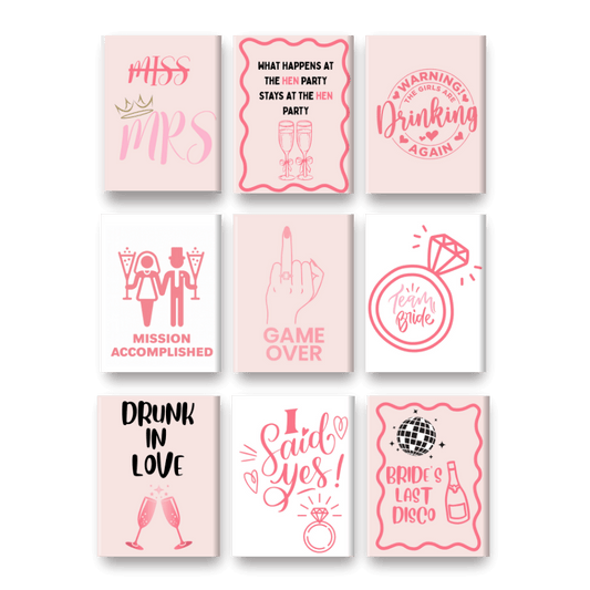 Malen nach Zahlen - 9 Mini-Gem?lde | Bachelorette-Set