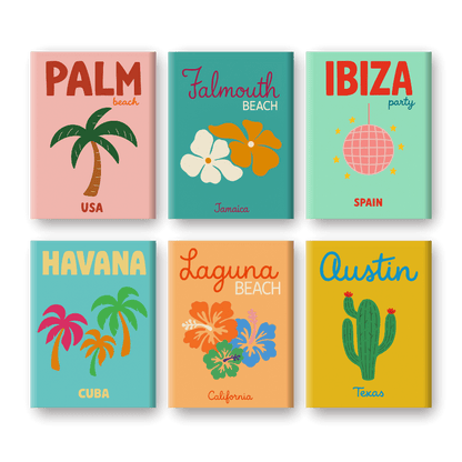Malen nach Zahlen ¨C 6 Mini-Gem?lde | Strand & Sommer Set