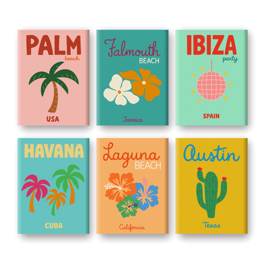 Malen nach Zahlen ¨C 6 Mini-Gem?lde | Strand & Sommer Set