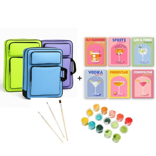 Malen nach Zahlen Reisepaket ¨C Buntes Cocktail-Set + Reisetasche